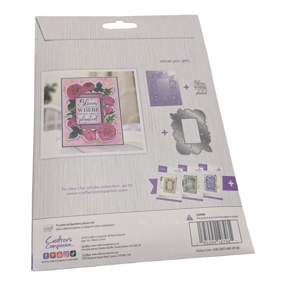 Crafter's Companion Blooming Roses Embossing Folder,‎ Die & Stamp 5 Piece Set - Picture 4 of 4